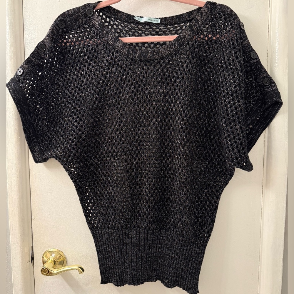 Maurices Black Open Knit Sweater